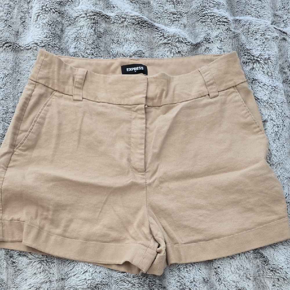 Express Tan High Waist Shorts